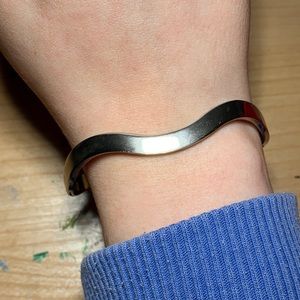 Vintage Sterling Silver Hinged Bangle Bracelet